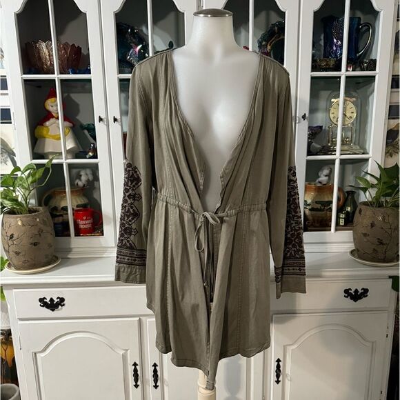 Knox Rose Jacket Cardigan Olive Green Embroidered Sz XS - Picture 1 of 8
